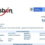 Certificado Sisbén Núcleo Familiar