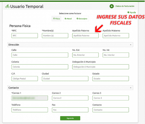 bp facturación