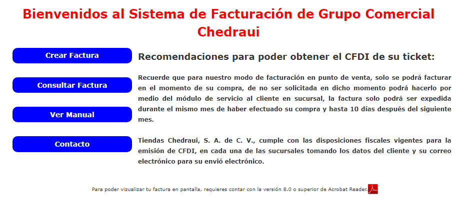 facturación Chedraui