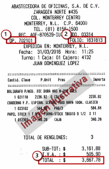 Adosa recibo de compra